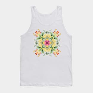 Yellow Mums Watercolor Pattern Tank Top